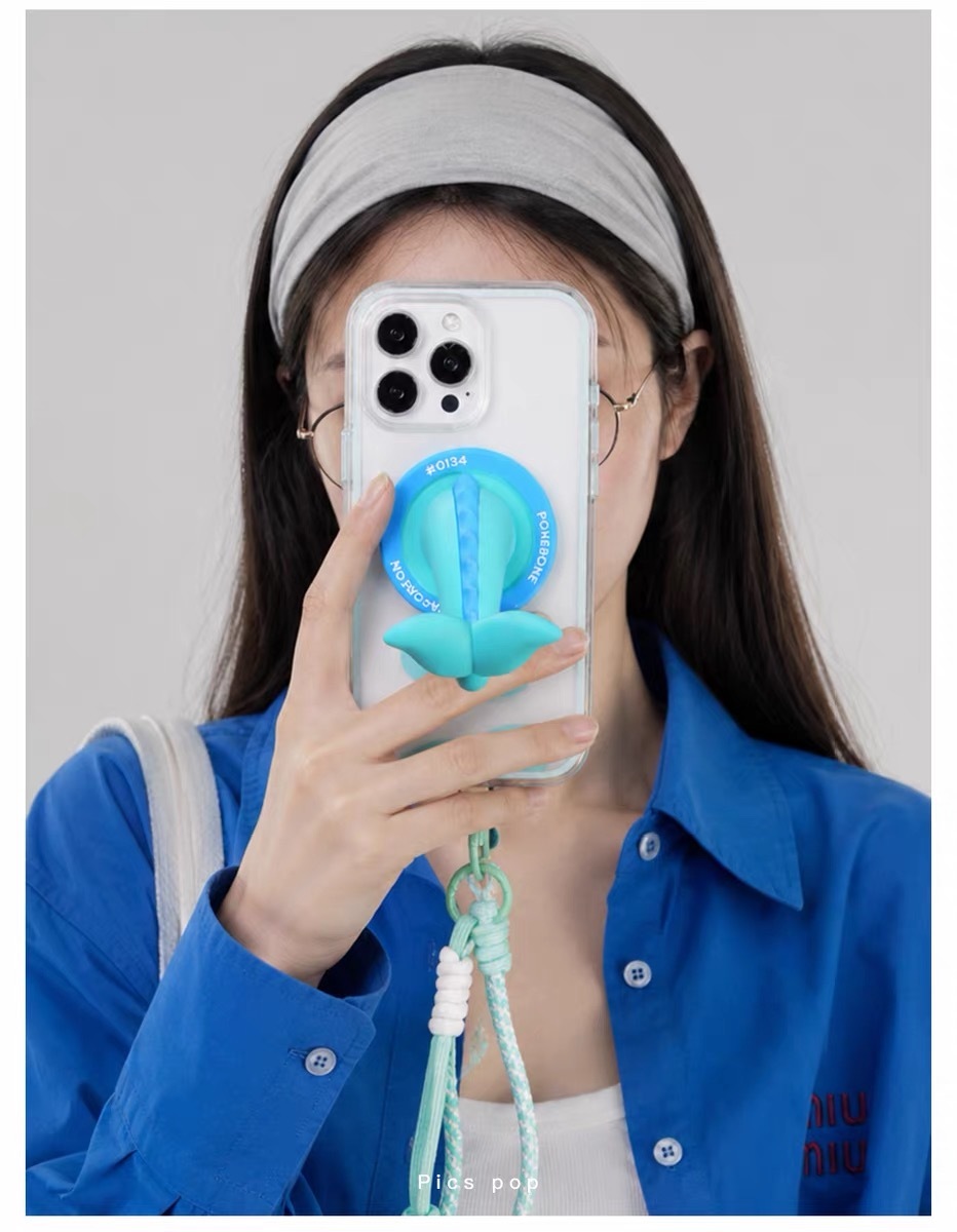 Mystic Aqua Tail Magnetic Phone Stand & Crossbody Charm