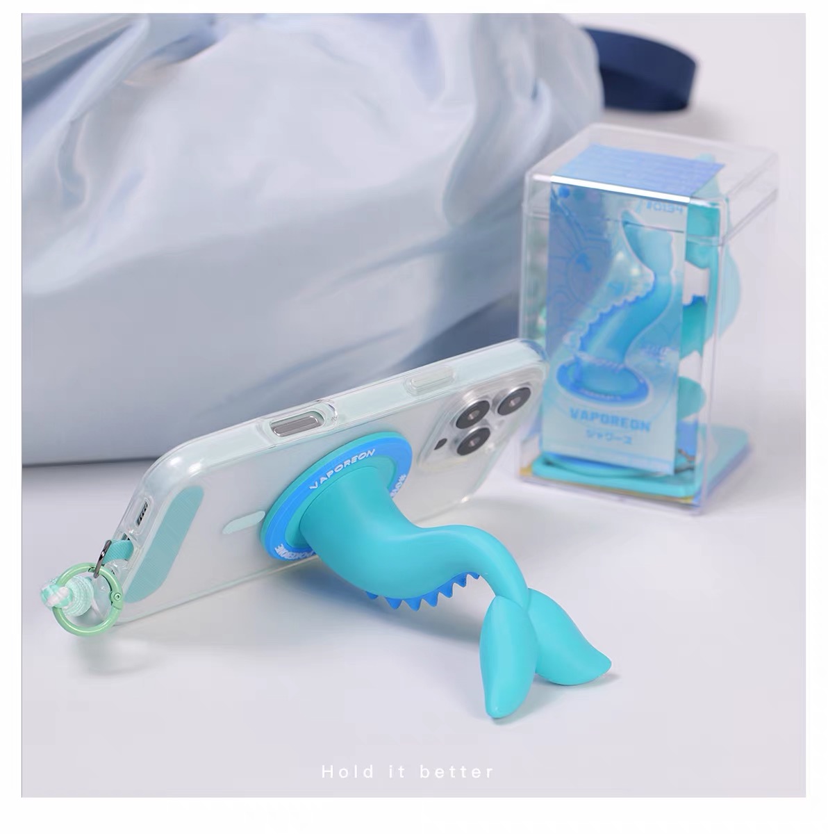 Mystic Aqua Tail Magnetic Phone Stand & Crossbody Charm