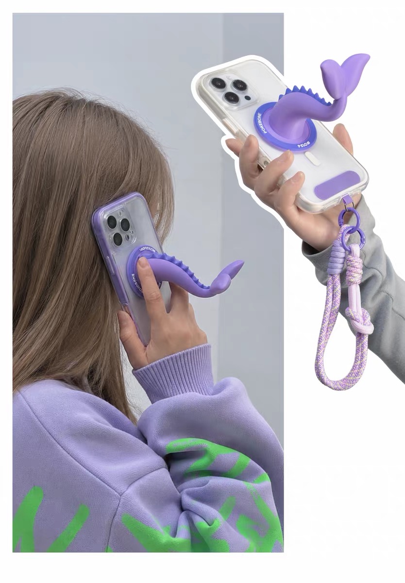 Mystic Aqua Tail Magnetic Phone Stand & Crossbody Charm