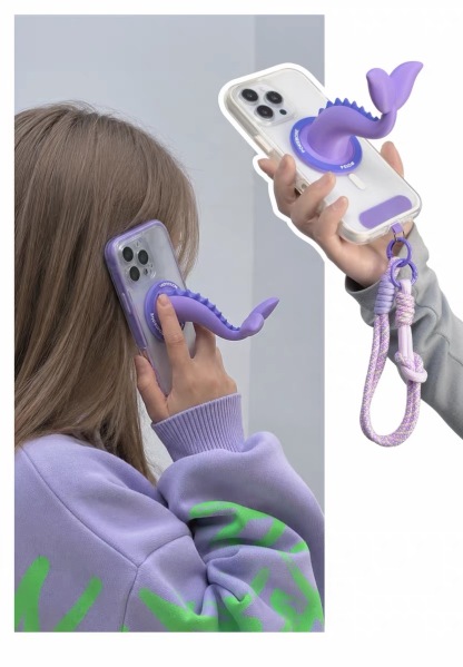 Mystic Aqua Tail Magnetic Phone Stand & Crossbody Charm