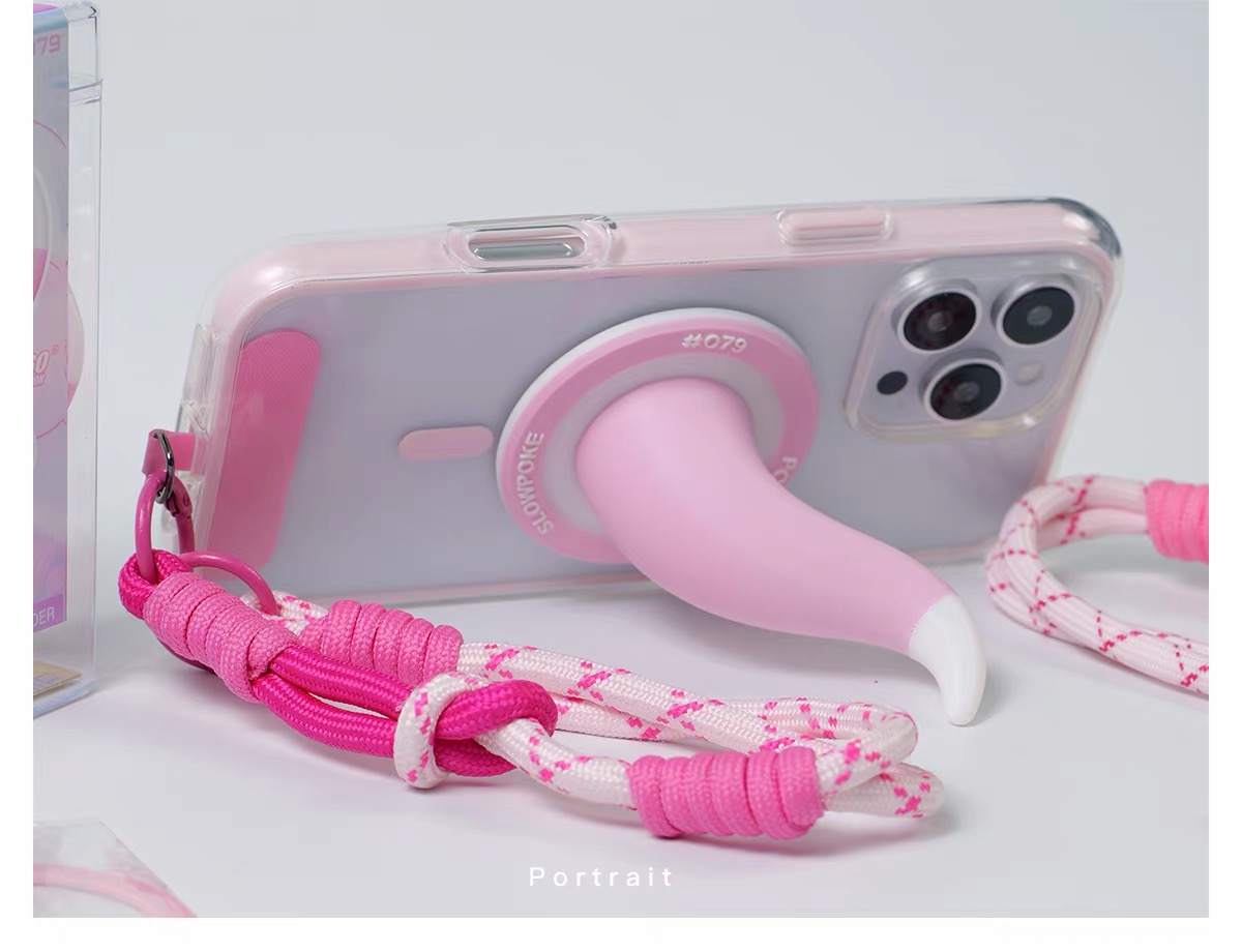 Lazy Pink Tail Magnetic Phone Stand & Bag Charm