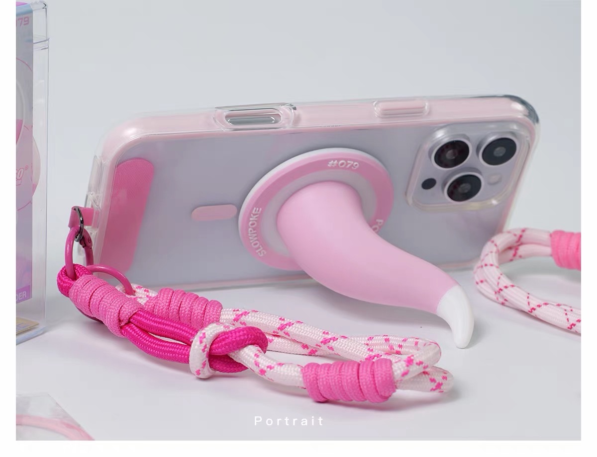 Lazy Pink Tail Magnetic Phone Stand & Bag Charm
