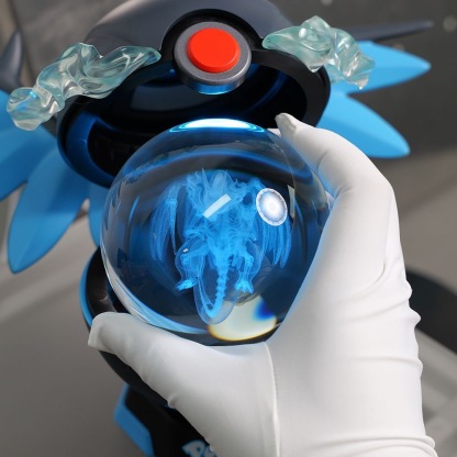 Blue Flame Dragon Crystal Orb Lamp