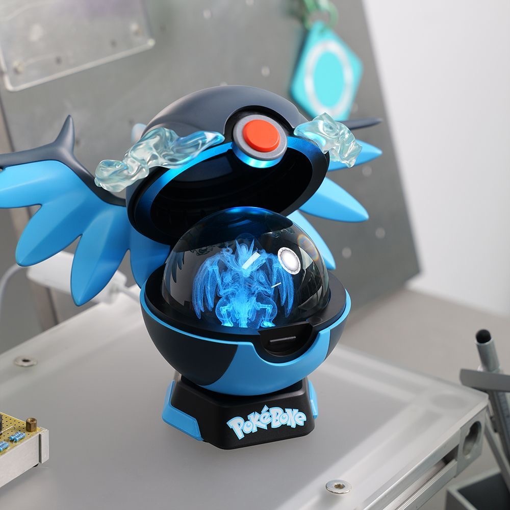 Blue Flame Dragon Crystal Orb Lamp