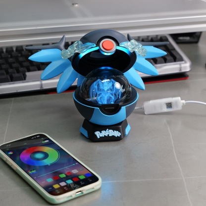 Blue Flame Dragon Crystal Orb Lamp