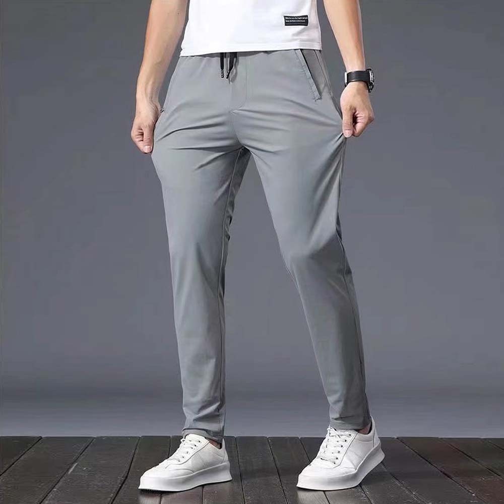 Men’s breathable ice silk straight casual pants