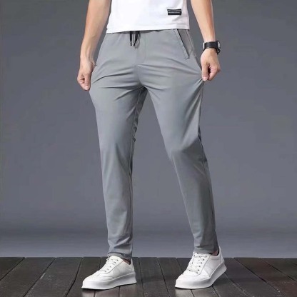 Men’s breathable ice silk straight casual pants
