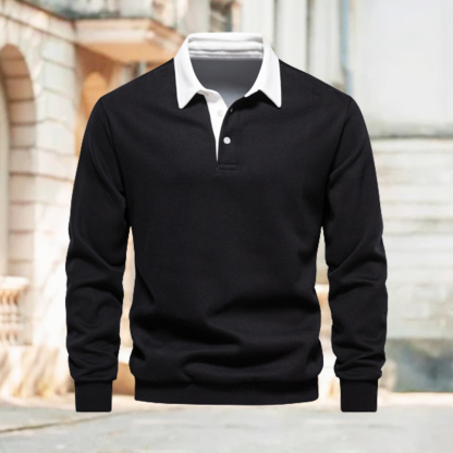 Polo con solapa color block para hombre