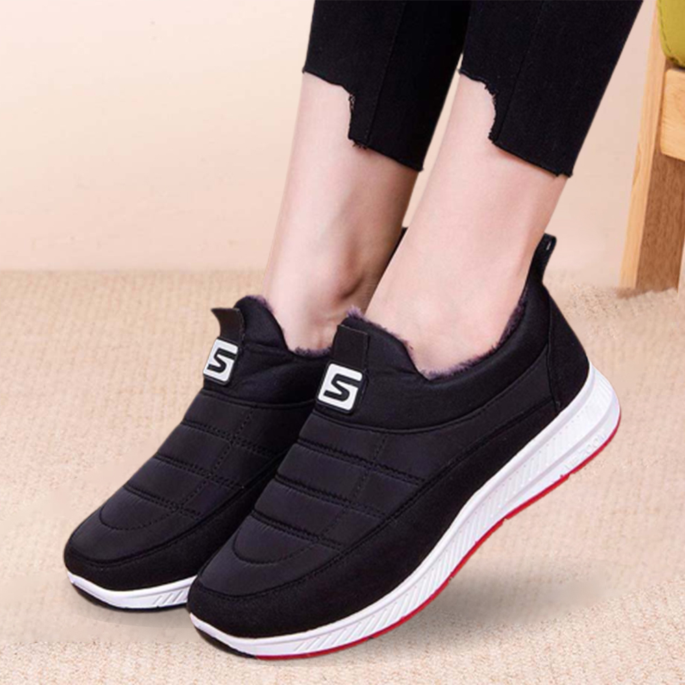 Zapatos de algodón cálidos engrosados de terciopelo de invierno para mujer