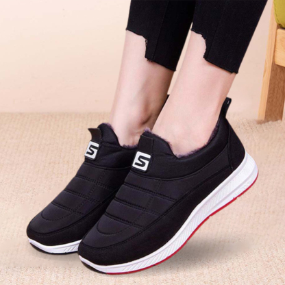 Zapatos de algodón cálidos engrosados de terciopelo de invierno para mujer