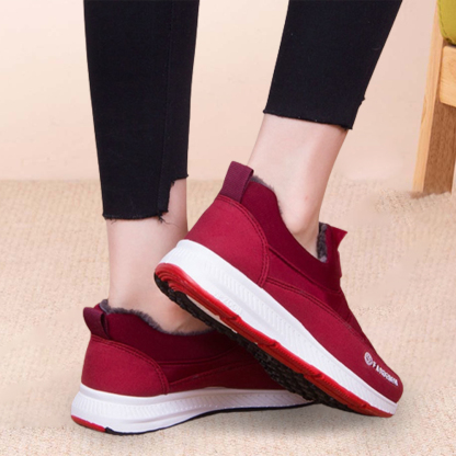 Zapatos de algodón cálidos engrosados de terciopelo de invierno para mujer