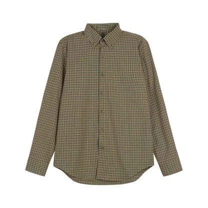 Camisa a rayas retro de primavera y otoño para hombre