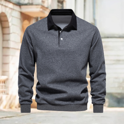 Polo con solapa color block para hombre