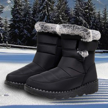 Botas de nieve impermeables con velcro para mujer