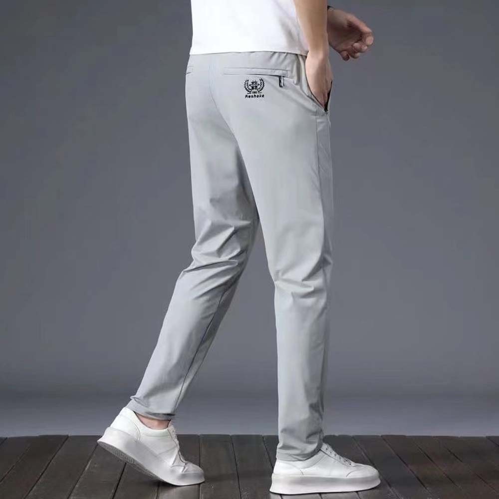 Men’s breathable ice silk straight casual pants