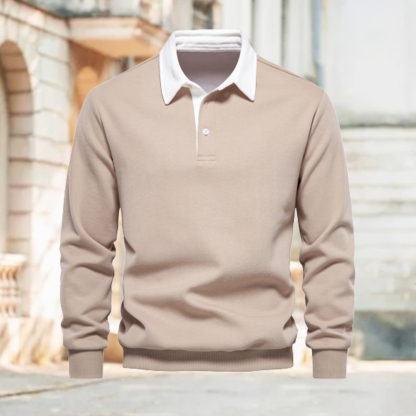 Polo con solapa color block para hombre