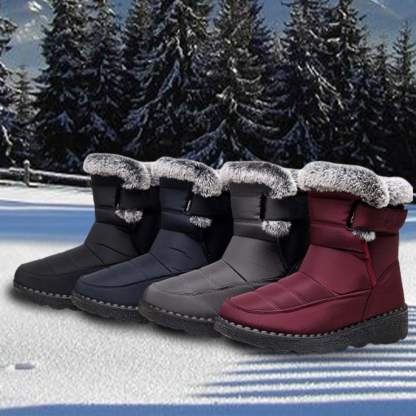 Botas de nieve impermeables con velcro para mujer