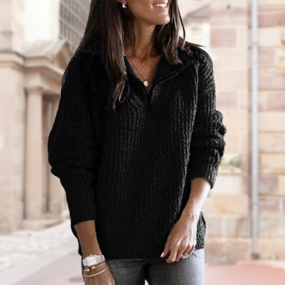 Jersey informal de mujer con cuello con cremallera