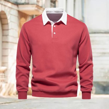 Polo con solapa color block para hombre