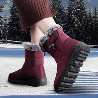 Botas de nieve impermeables con velcro para mujer