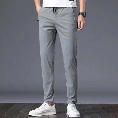 Men’s breathable ice silk straight casual pants