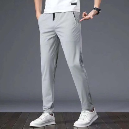 Men’s breathable ice silk straight casual pants