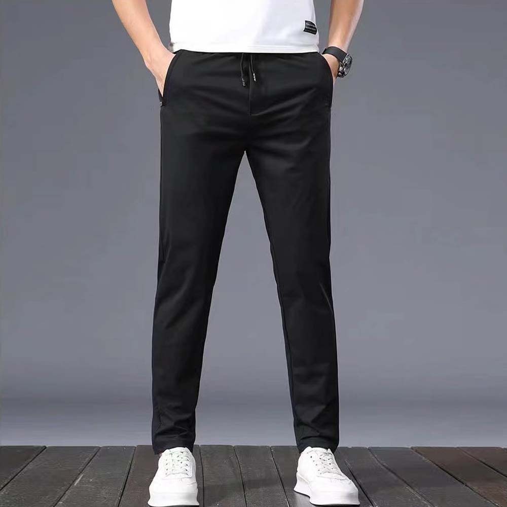 Men’s breathable ice silk straight casual pants