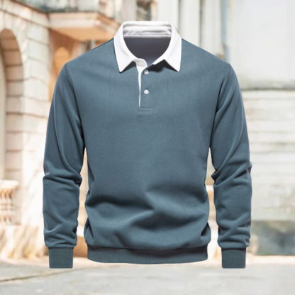 Polo con solapa color block para hombre