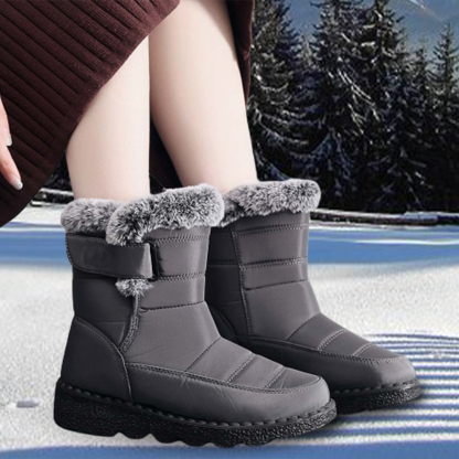 Botas de nieve impermeables con velcro para mujer