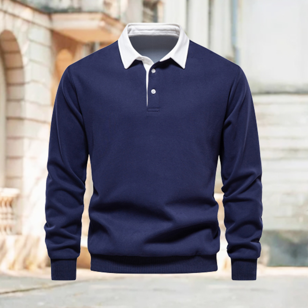 Polo con solapa color block para hombre