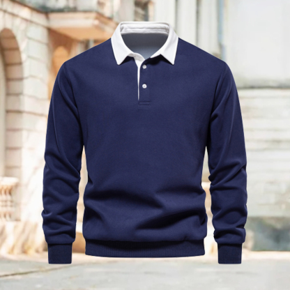 Polo con solapa color block para hombre