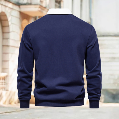 Polo con solapa color block para hombre