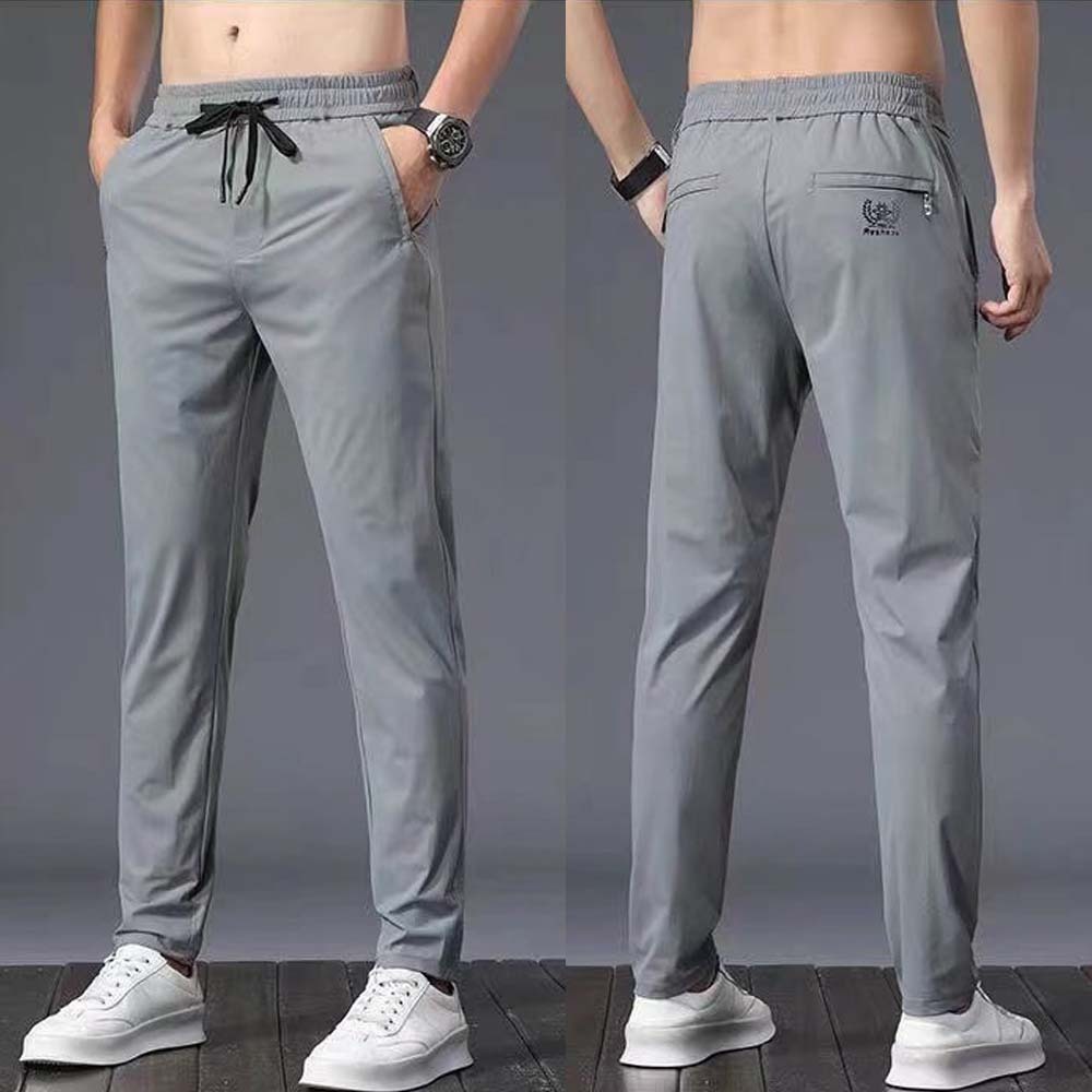 Men’s breathable ice silk straight casual pants
