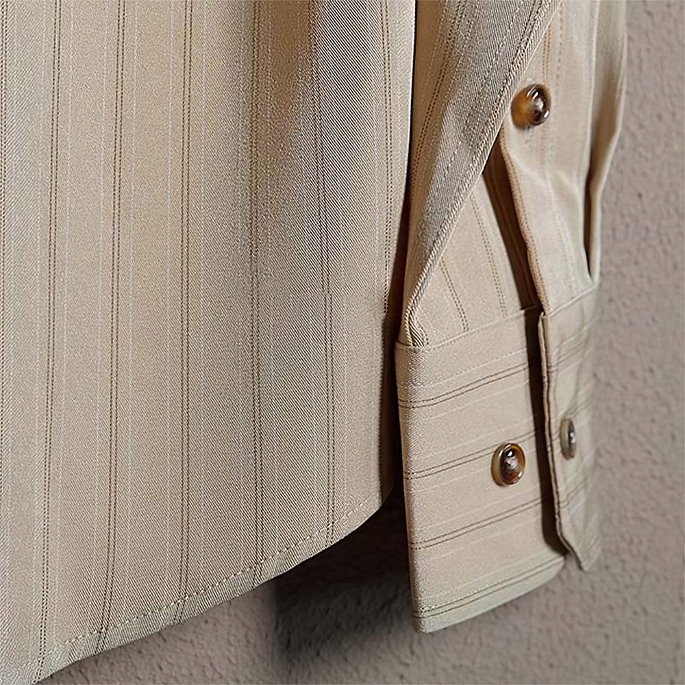 Camisa a rayas retro de primavera y otoño para hombre