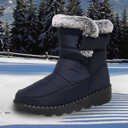 Botas de nieve impermeables con velcro para mujer