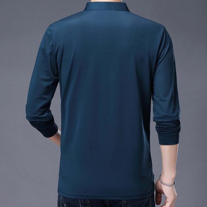 2024 nueva camiseta de manga larga con solapa para hombre