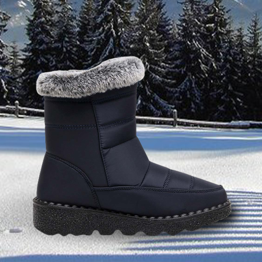 Botas de nieve impermeables con velcro para mujer