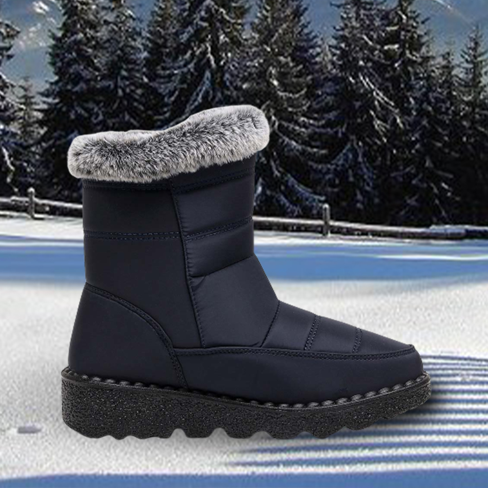 Botas de nieve impermeables con velcro para mujer