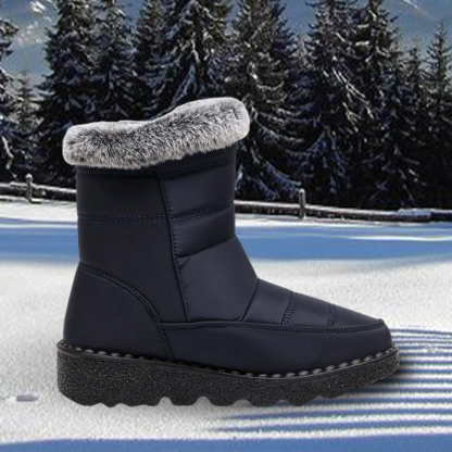 Botas de nieve impermeables con velcro para mujer