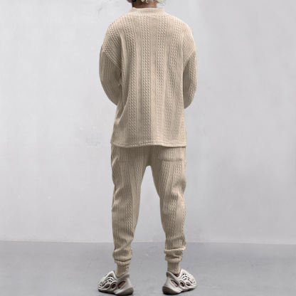 Alberchris™ Autumn and winter men's casual versatile jacquard sweater two-piece suit