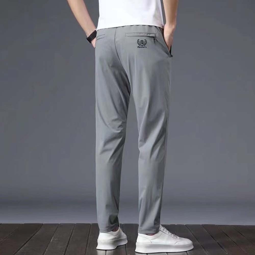 Men’s breathable ice silk straight casual pants