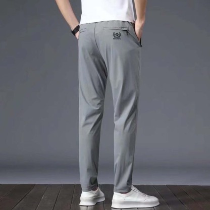 Men’s breathable ice silk straight casual pants