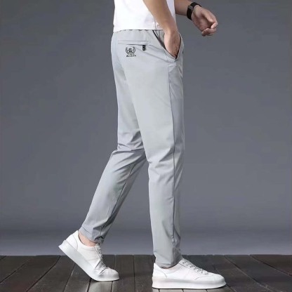 Men’s breathable ice silk straight casual pants
