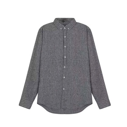 Camisa a rayas retro de primavera y otoño para hombre