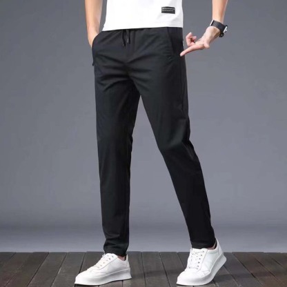 Men’s breathable ice silk straight casual pants