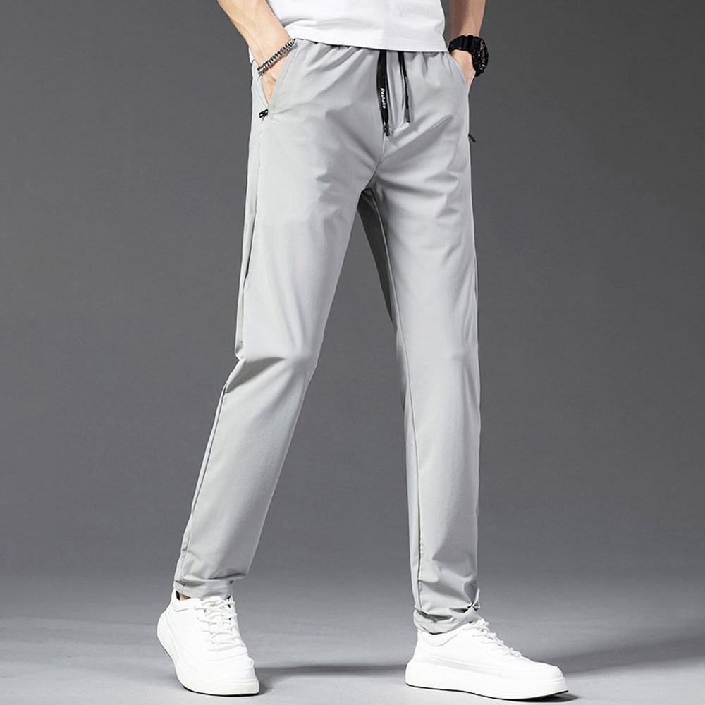 Men’s breathable ice silk straight casual pants