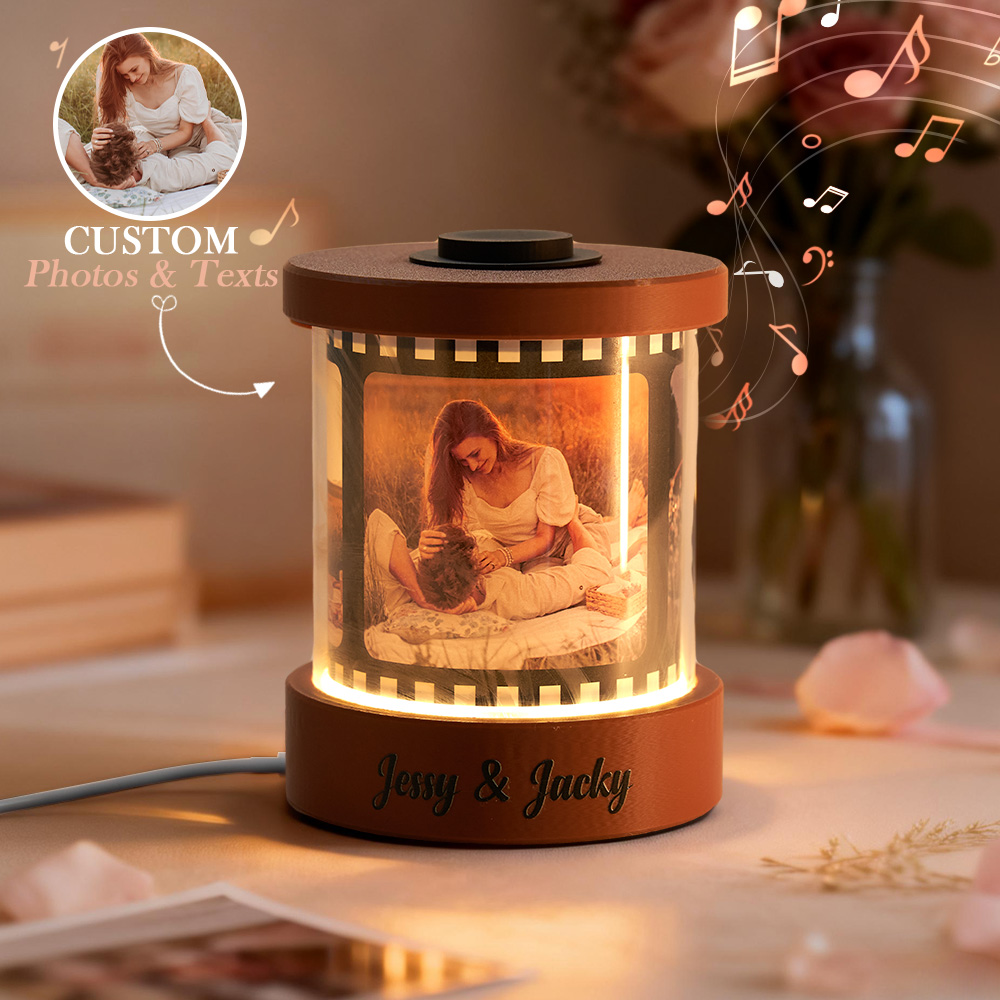 Custom Photo Film Night Light with Text Personalized Music Film Night Light with Engraving Option Perfect Valentine's Day Gift for Couple