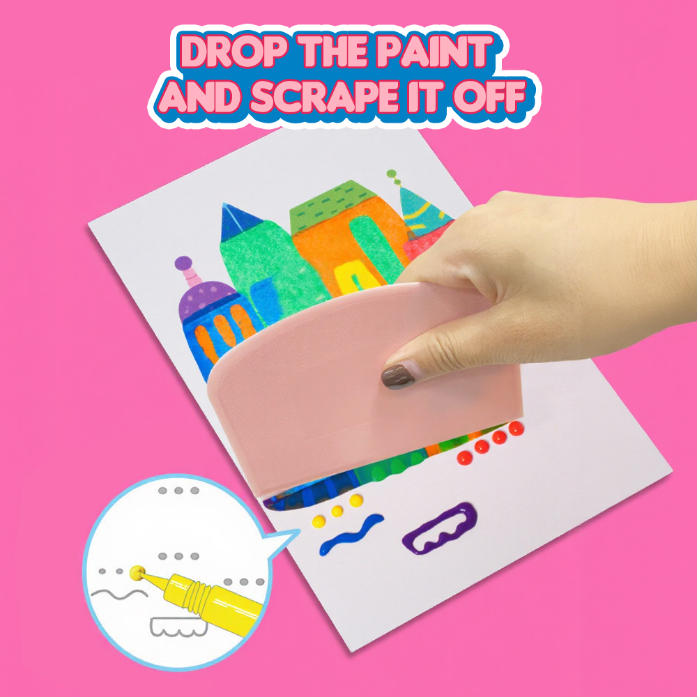 Rainbow Scratch Painting Children's Diy Fun Bookmark Postcard Painting for Children - soufeeluk