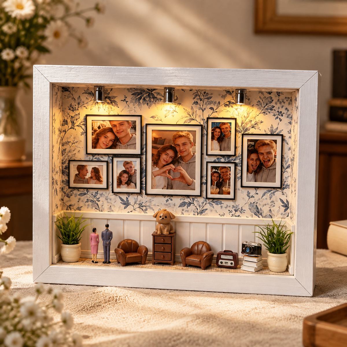 Personalized Photo Museum of Us Frame Home Gallery Frame with Miniature Home Decor Accents Gift for Couples - soufeeluk