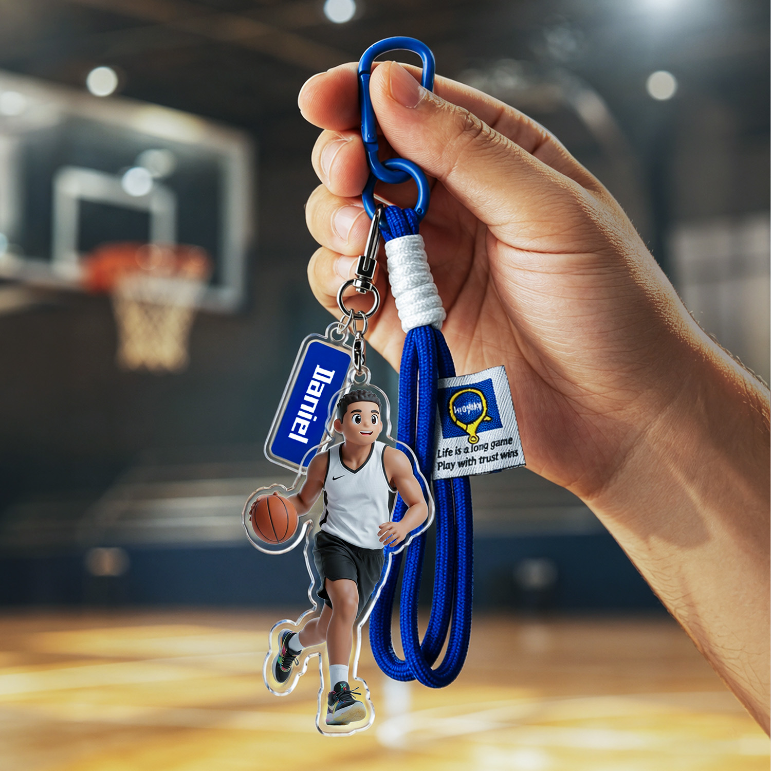 Custom Photo Cartoon Portrait Keychain Custom Name Bag Charm Gifts for Sports Enthusiasts - soufeeluk